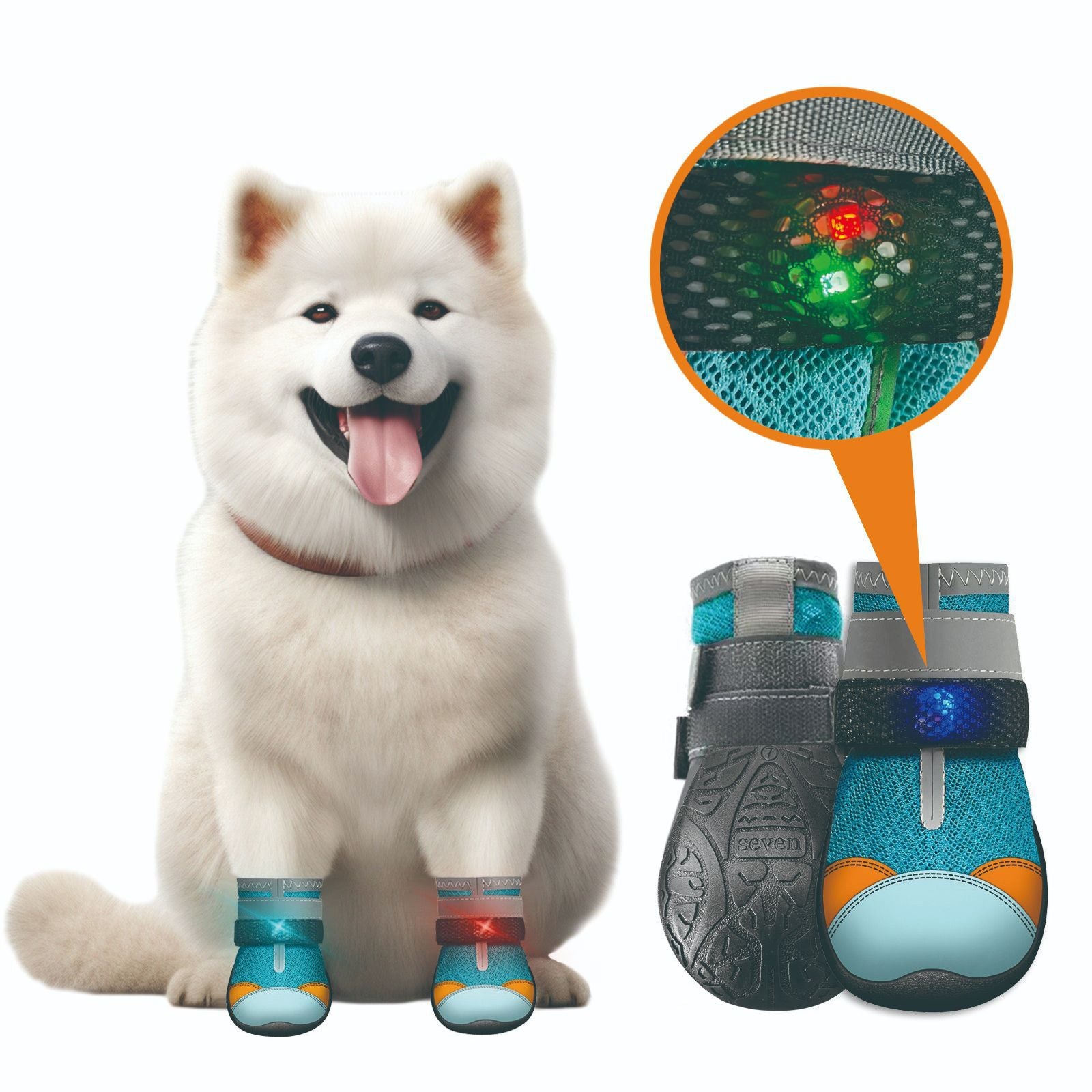 Calzado para perros con luces